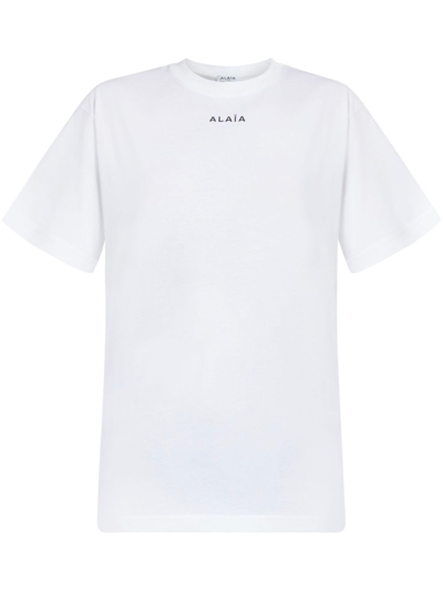 Alaïa Oversize Logo T-shirt In White