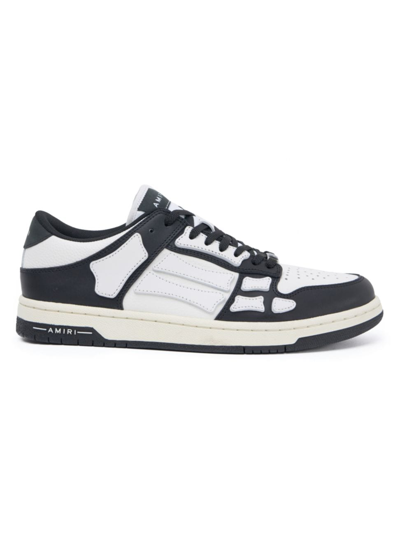 Amiri Skel Low Top Leather Trainers In Black,white