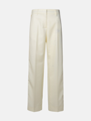 PALM ANGELS WHITE VIRGIN WOOL BLEND TROUSERS
