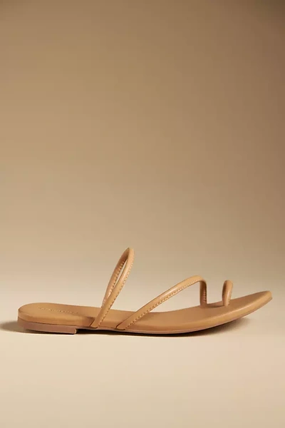 Reformation + Net Sustain Ludo Leather Slides In Camel