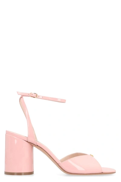 Casadei Tiffany Patent Leather Sandals In Pink