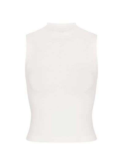 Skims Women's Cotton Jersey Mock Neck Tank In Marble