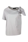 Fabiana Filippi T-shirt In Soft Stretch Jersey Cotton With Round Neck And Short Sleeves In Beige