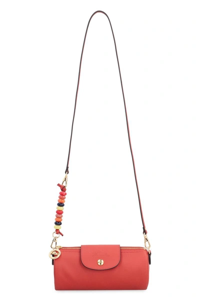 Longchamp S Le Pliage Xtra Leather Crossbody Bag In Red