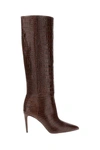 Paris Texas Fondant Brown Crocodile-effect 105mm Knee-high Boots In Brown
