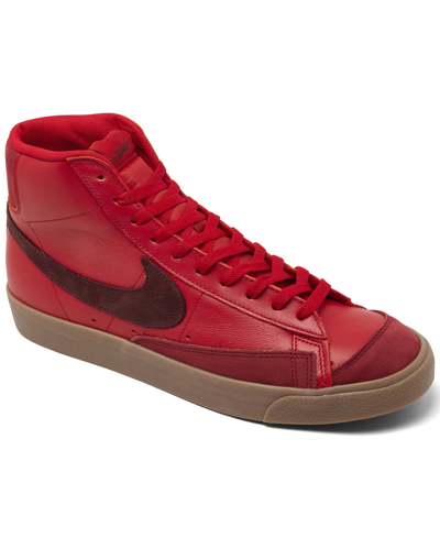 Nike Men's Blazer Mid 77 Vintage-like Casual Sneakers From Finish Line In Gym Red,team Red,gum