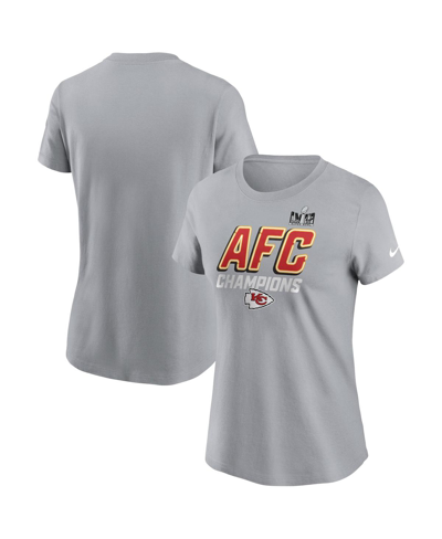 Nike Women's  Gray Kansas City Chiefs 2023 Afc Champions Iconic T-shirt