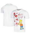 Freeze Max Men's And Women's  Bart Simpson White The Simpsons School Doodles T-shirt In White
