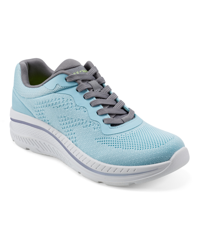 Easy Spirit Women's Pippa Lace-up Round Toe Casual Sneakers In Light Blue,gray