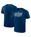 Fanatics Branded Deep Sea Blue Seattle Kraken Authentic Pro Primary Replen T-shirt In Navy