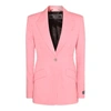 Versace Embroidered Wool Jacquard Blazer With Back Slit In Pink