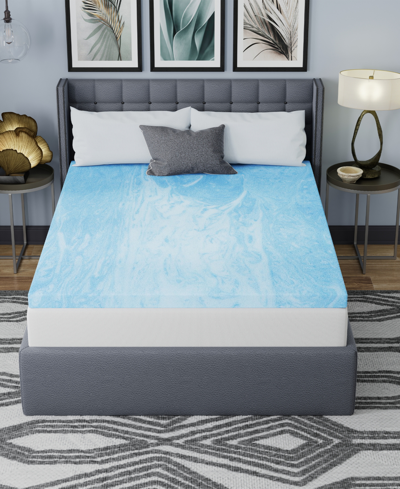 Vibe 3" Gel Swirl Memory Foam Mattress Topper, Queen In Blue