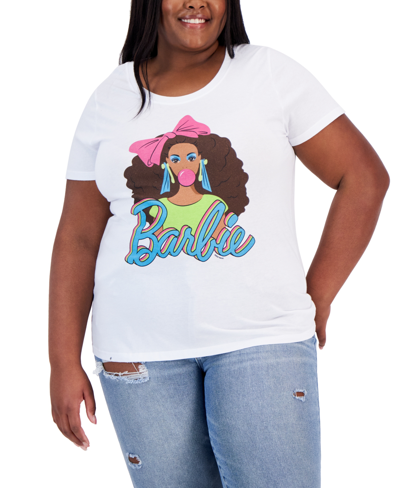 Air Waves Trendy Plus Size 80's Barbie Graphic T-shirt In White