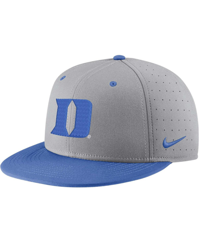 Nike Men's  Gray Duke Blue Devils Aero True Baseball Performance Fitted Hat