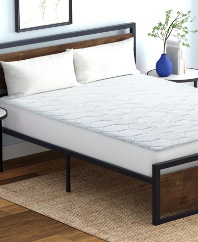 Vibe Cooling Quilted Memory Foam Mattress Pad, Twin In White