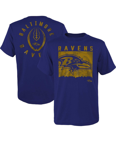 Outerstuff Kids' Youth Purple Baltimore Ravens Liquid Camo Logo T-shirt