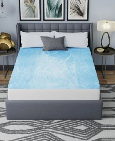 Vibe 3 Gel Swirl Memory Foam Mattress Topper In Blue