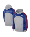 NIKE MEN'S NIKE GRAY, ROYAL PHILADELPHIA 76ERS AUTHENTIC STARTING FIVE FORCE PERFORMANCE PULLOVER HOODIE
