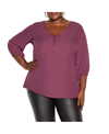 City Chic Zip Fling Top In Roseberry