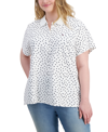 TOMMY HILFIGER PLUS SIZE PRINTED DOTS POLO SHIRT