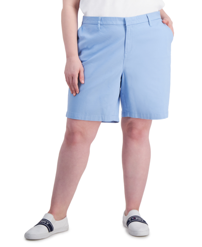 Tommy Hilfiger Plus Size Hollywood Bermuda Shorts In Breeze
