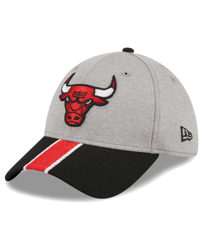 NEW ERA MEN'S NEW ERA GRAY, BLACK CHICAGO BULLS STRIPED 39THIRTY FLEX HAT