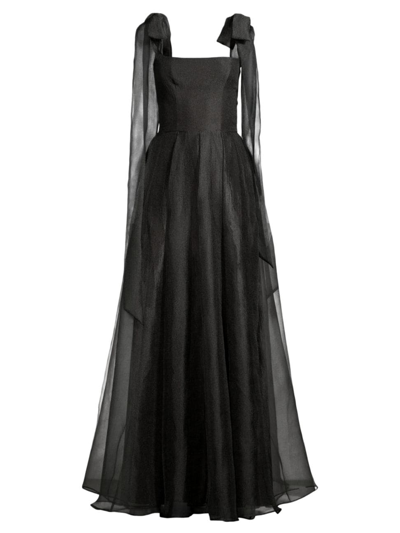Black Halo Women's Eve Devalin Bow-shoulder Gown In Black