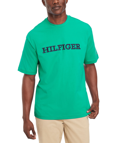 Tommy Hilfiger Men's Relaxed-fit Embroidered Logo T-shirt In Olympic Green