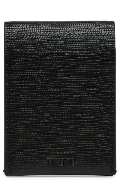 Tumi Nassau Leather Bifold Wallet In Black Embossed