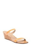 Stuart Weitzman Aleena Wedge Slide Sandal In Mango