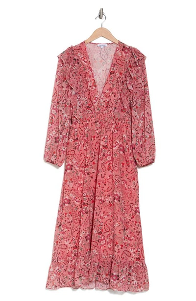 Area Stars Gisele Long Sleeve Midi Dress In Pink