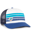 47 Brand Big Boys And Girls ' White, Blue Miami Dolphins Cove Trucker Snapback Hat In White,blue