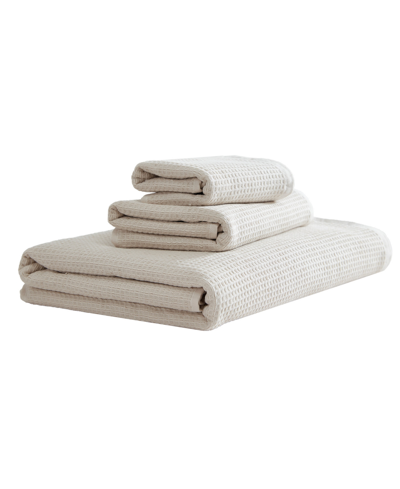 Calvin Klein Eternity Solid Cotton Terry 3-piece Towel Set In Wheat Beige