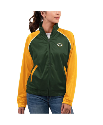 G-iii 4her By Carl Banks Women's  Green Green Bay Packers Showup Fashion Dolman Full-zip Track Jacket