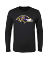 OUTERSTUFF YOUTH BLACK BALTIMORE RAVENS PRIMARY LOGO LONG SLEEVE T-SHIRT