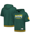 Mitchell & Ness Men's  Green Green Bay Packers Pre-game Short Sleeve Pullover Hoodie In Green