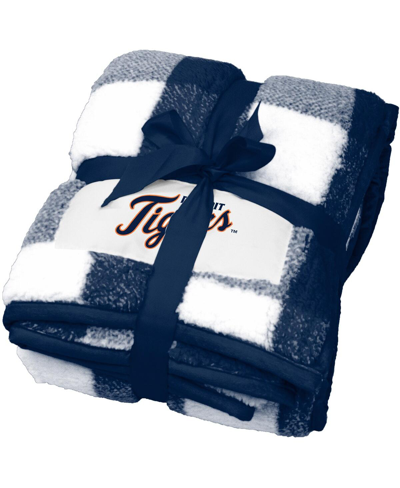 Logo Brands Detroit Tigers 50'' X 60'' Buffalo Check Frosty Fleece Blanket In Multi