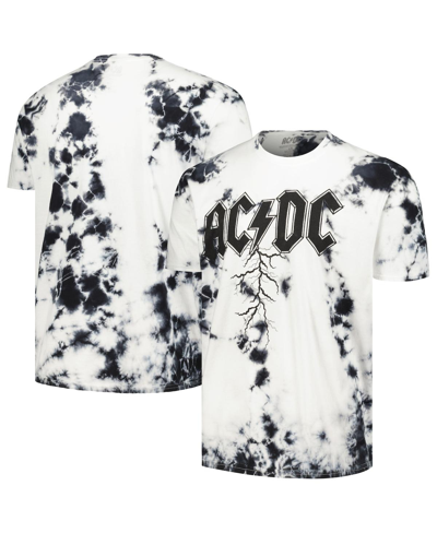 Philcos Men's White Distressed Ac/dc Logo Washed Graphic T-shirt