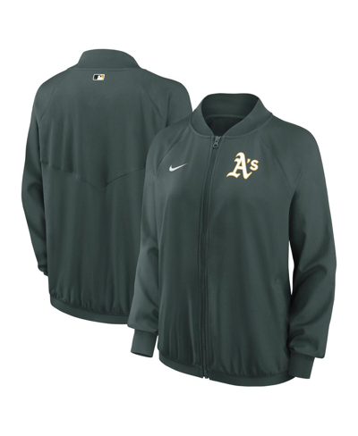 Nike Women's  Green Oakland Athletics Authentic Collection Team Raglan Performance Full-zip Jacket