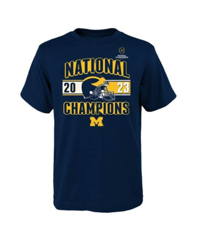 Outerstuff Kids' Little Boys And Girls Navy Michigan Wolverines College Football Playoff 2023 National Champions T-sh