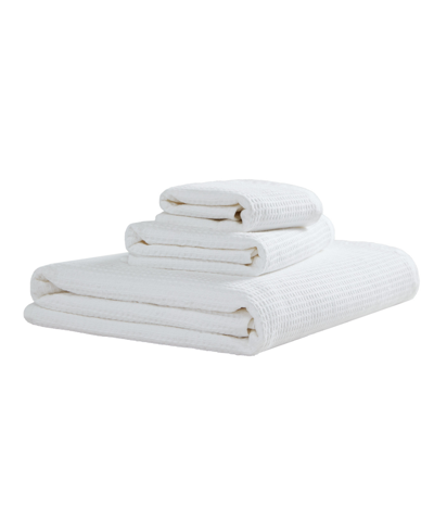 Calvin Klein Eternity Solid Cotton Terry 3-piece Towel Set In White