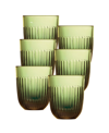 LA ROCHERE OLIVE GREEN QUESSANT 10 OZ. TUMBLER, SET OF 6