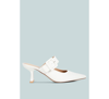 London Rag Shein Star Slim Block Heel Mules In White