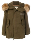 HISTORY REPEATS HISTORY REPEATS FAUX FUR-TRIM COAT - GREEN,GD411A98812253513