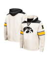 COLOSSEUM MEN'S COLOSSEUM CREAM IOWA HAWKEYES BIG AND TALL HOCKEY LACE-UP PULLOVER HOODIE