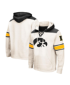Colosseum Men's  Cream Iowa Hawkeyes Big And Tall Hockey Lace-up Pullover Hoodie In Cream