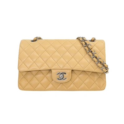 Pre-owned Chanel Double Flap Beige Leather Shopper Bag ()
