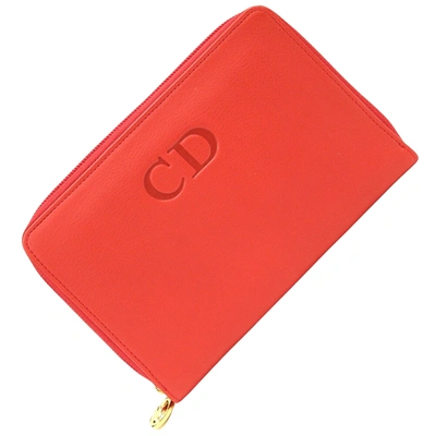 Dior Cd Red Leather Wallet  ()