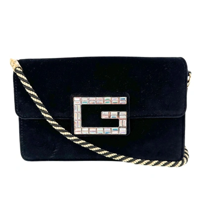 Gucci Square G Black Velvet Shoulder Bag ()
