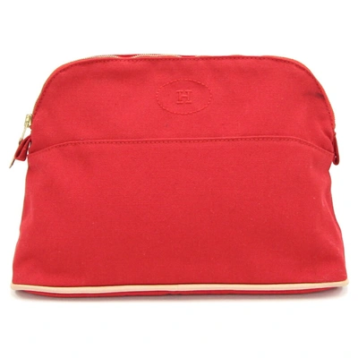 Hermes Hermès Bolide Red Cotton Clutch Bag ()